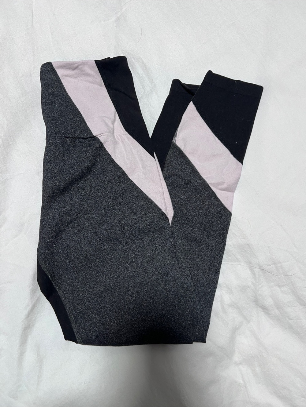 Beyond Yoga Black, Charcoal & Light Pink Panel Leggings